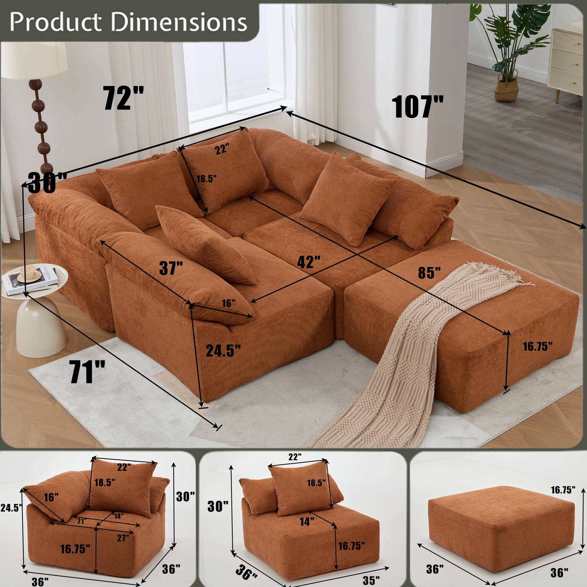 rust-chenille-modular-sectional-sofa-dimensions.