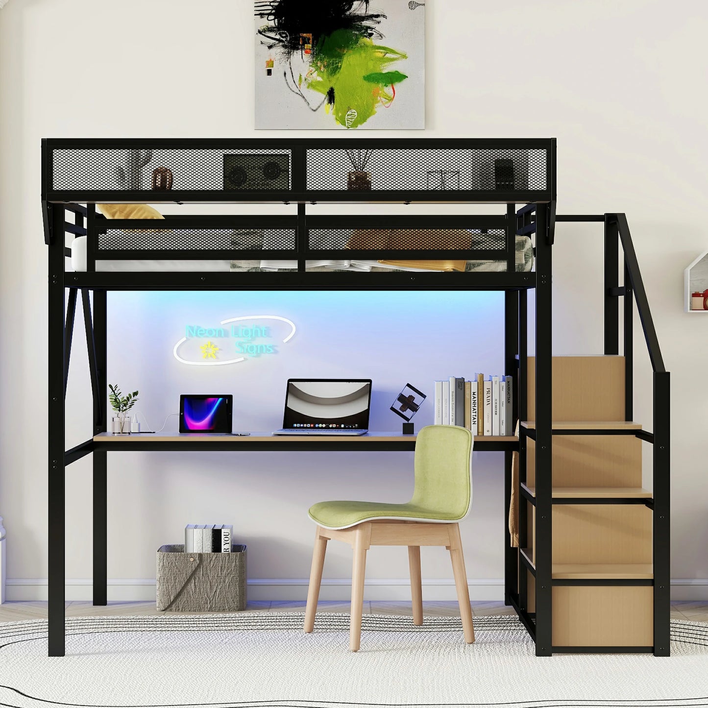 smart-storage-full-metal-loft-bed-with-desk-stairs-wardrobe