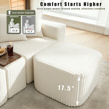 Mirightone™ 137.5" U Shaped Sofa Couch with USB, Wireless Charge & Coffee Table