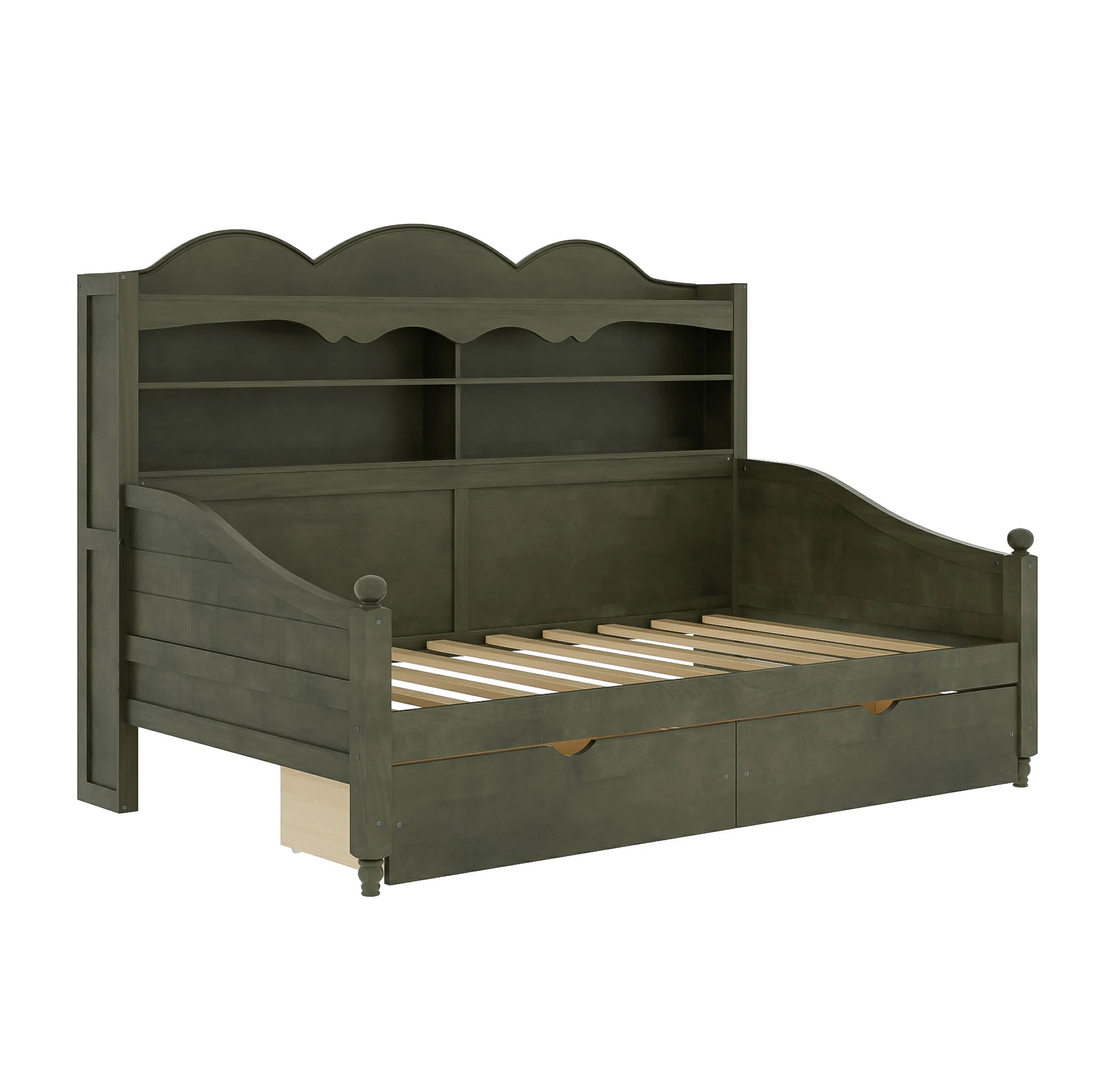 twin-daybed-with-bookcase-headboard-and-2-storage-drawers-white-background