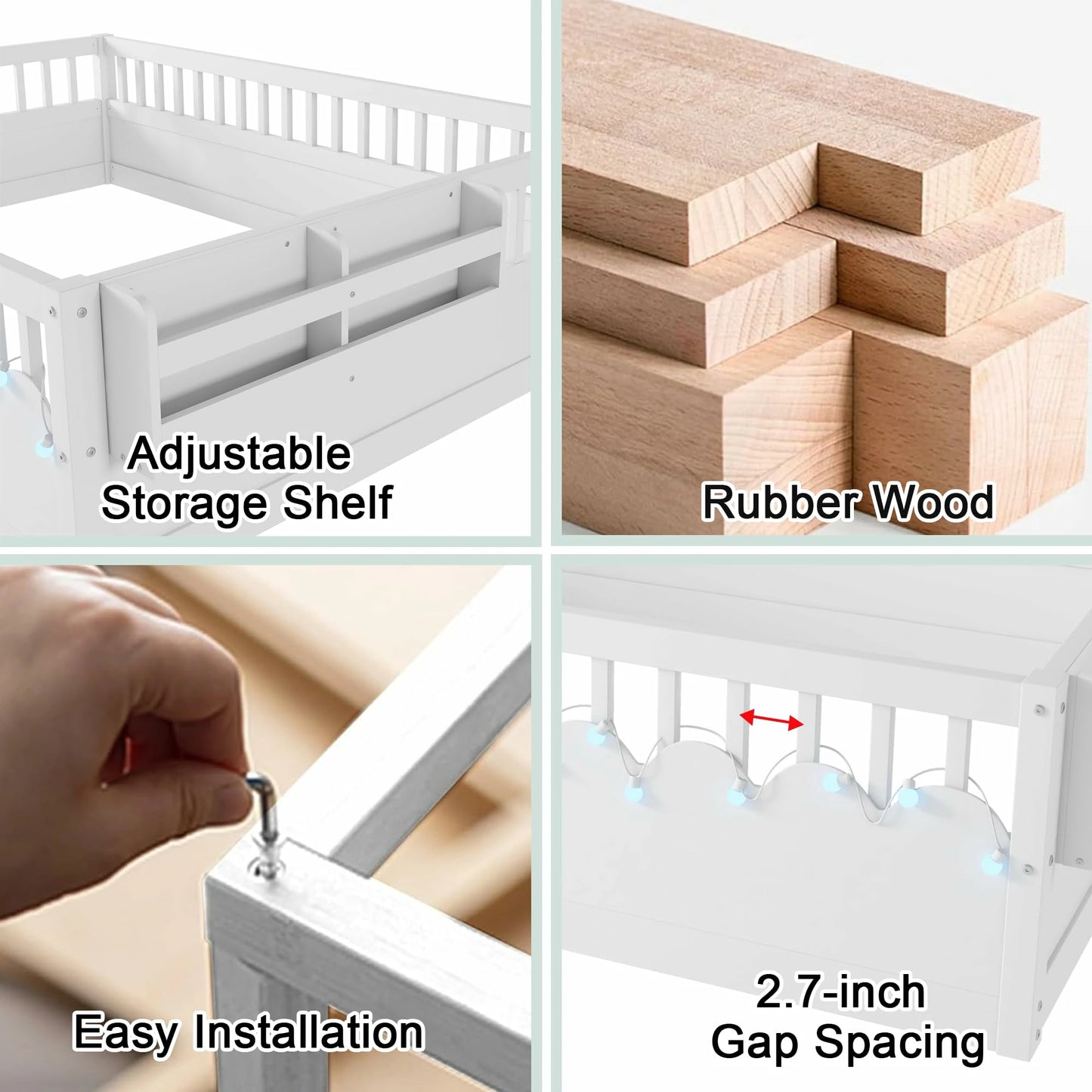 twin-montessori-floor-bed-adjustable-storage-shelf-solid-pine-wood