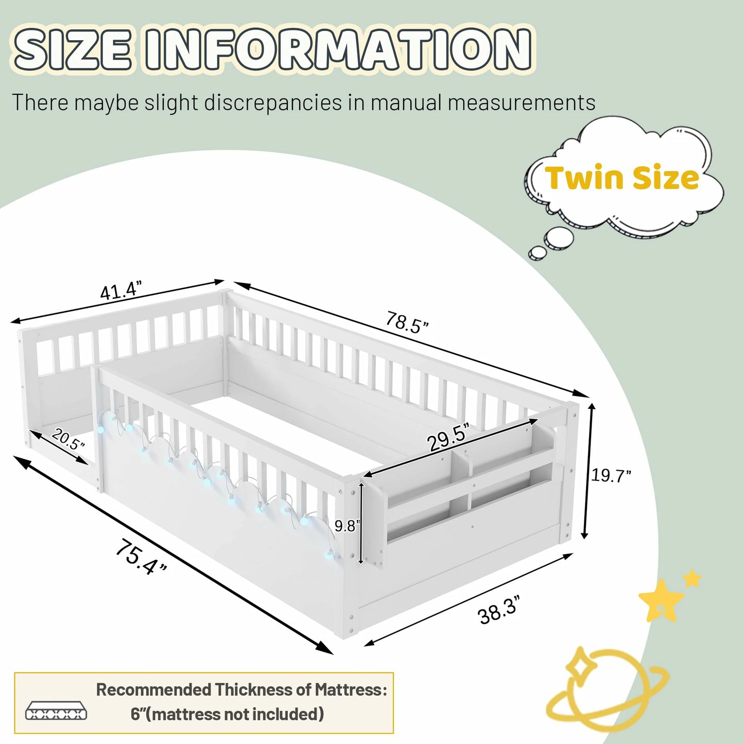 twin-montessori-floor-bed-dimensions-78.5-x-41.4-inch.