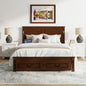 Mirightone ™ Queen Size Bed Frame with 2 Storage Drawers, Strengthened Frame.