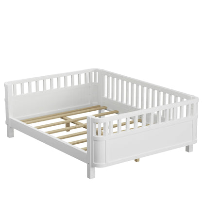 Mirightone™ Wood Montessori Beds with Rails and Slats Support, Modern Daybed Low to Ground with Removable Bed Rails for Girls Boys Bedroom Living Room （Protected by U.S. Design Patent No.D1115368）