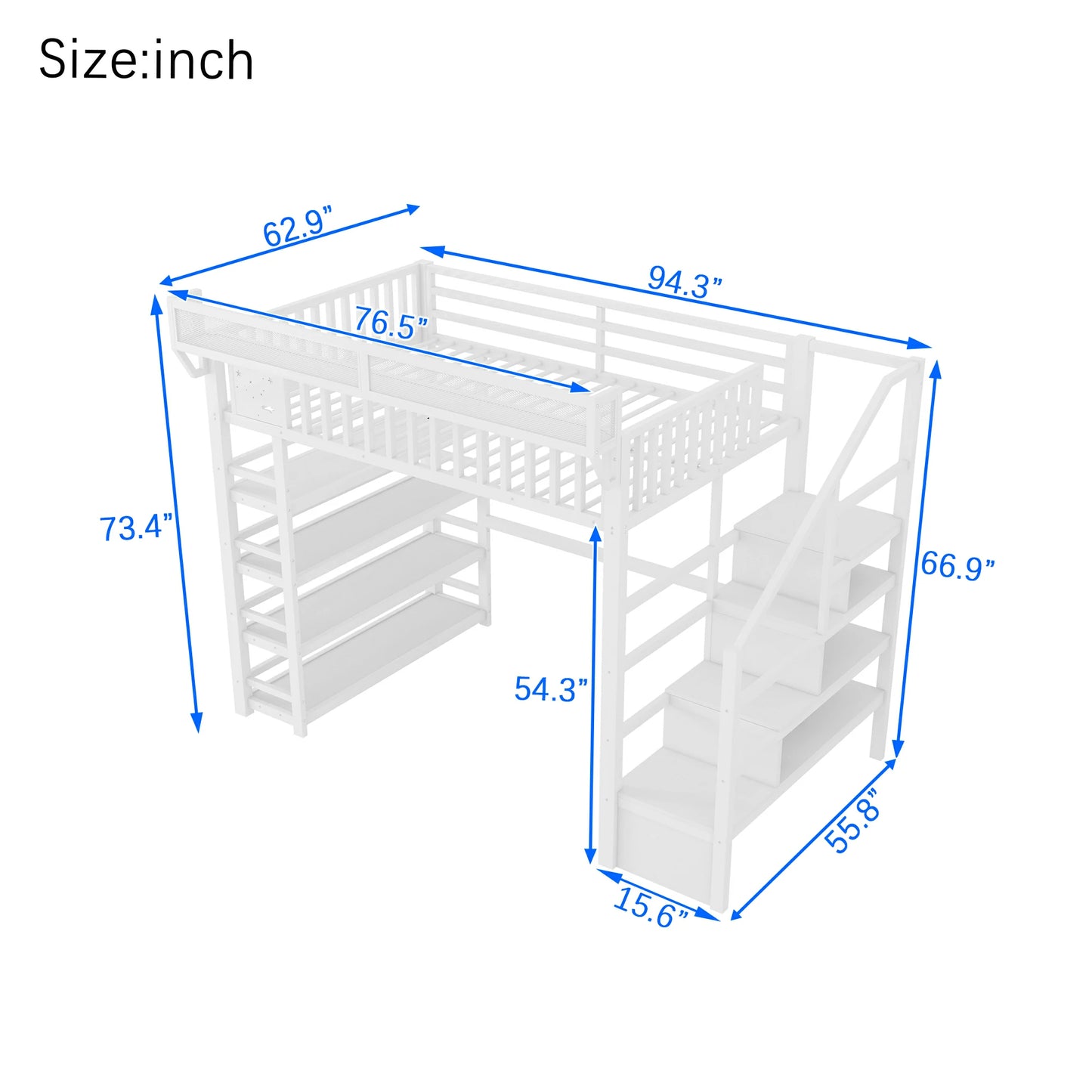 white-metal-loft-bed-size-dimensions-storage-stairs