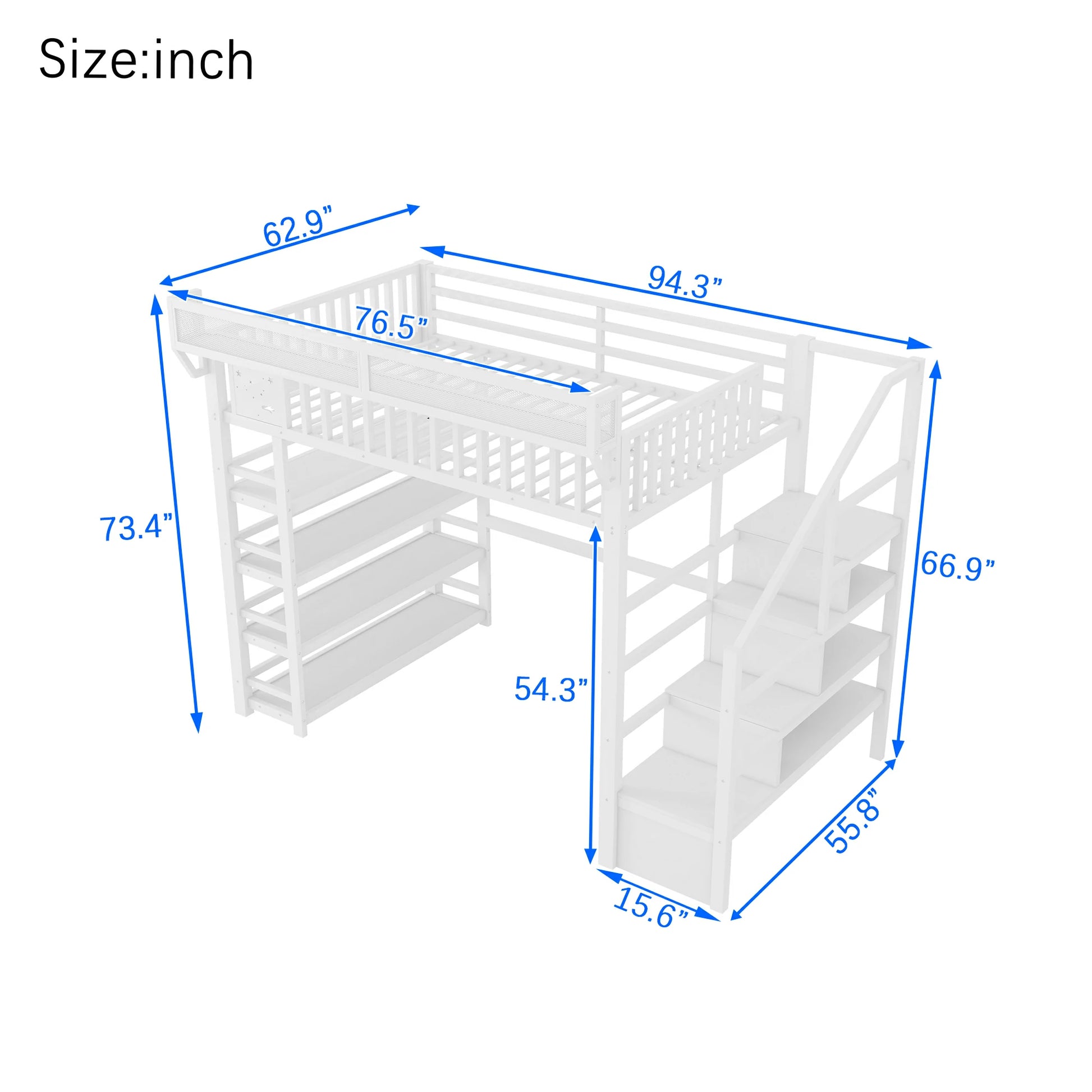 white-metal-loft-bed-size-dimensions-storage-stairs