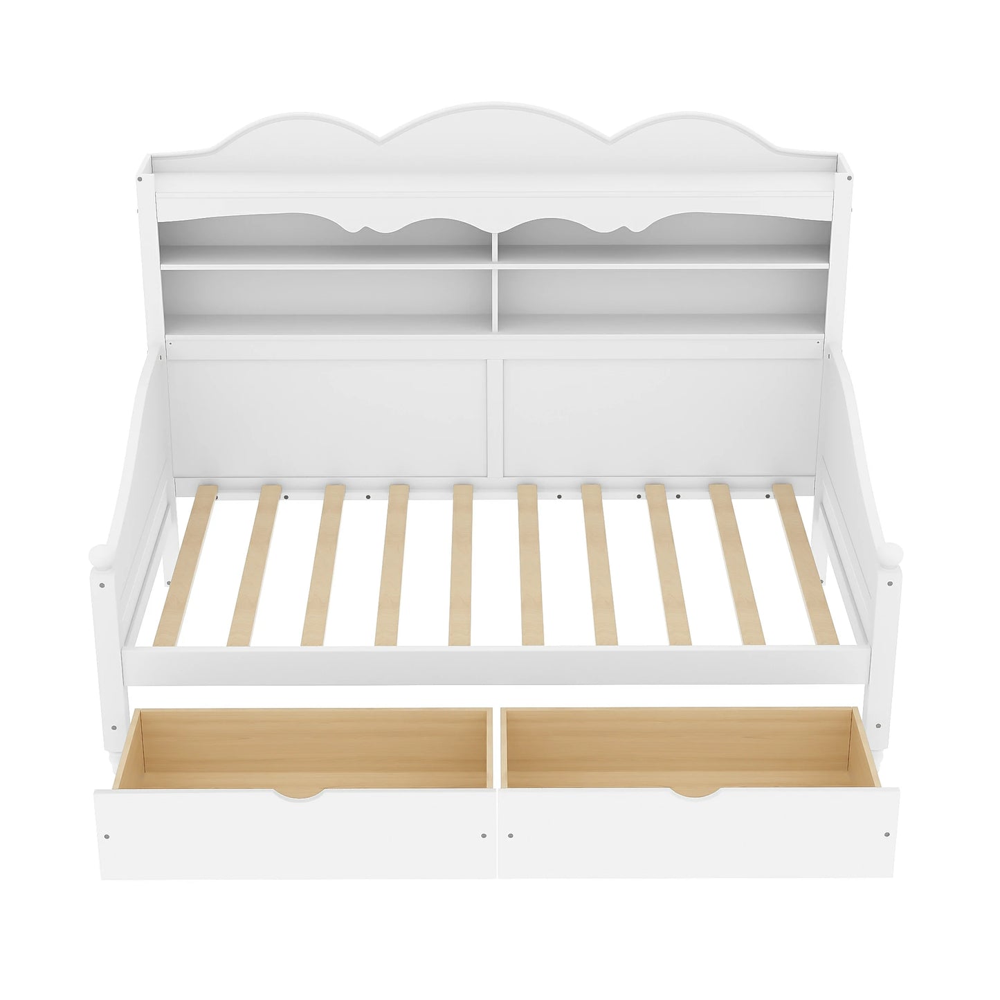white-twin-daybed-with-bookcase-headboard-and-2-storage-drawers