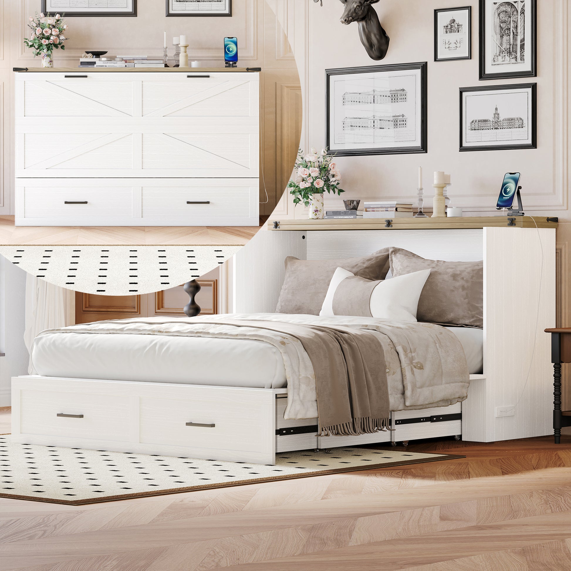 whitecabinetbedopenandclosedcomparisonspacesavingfurniture