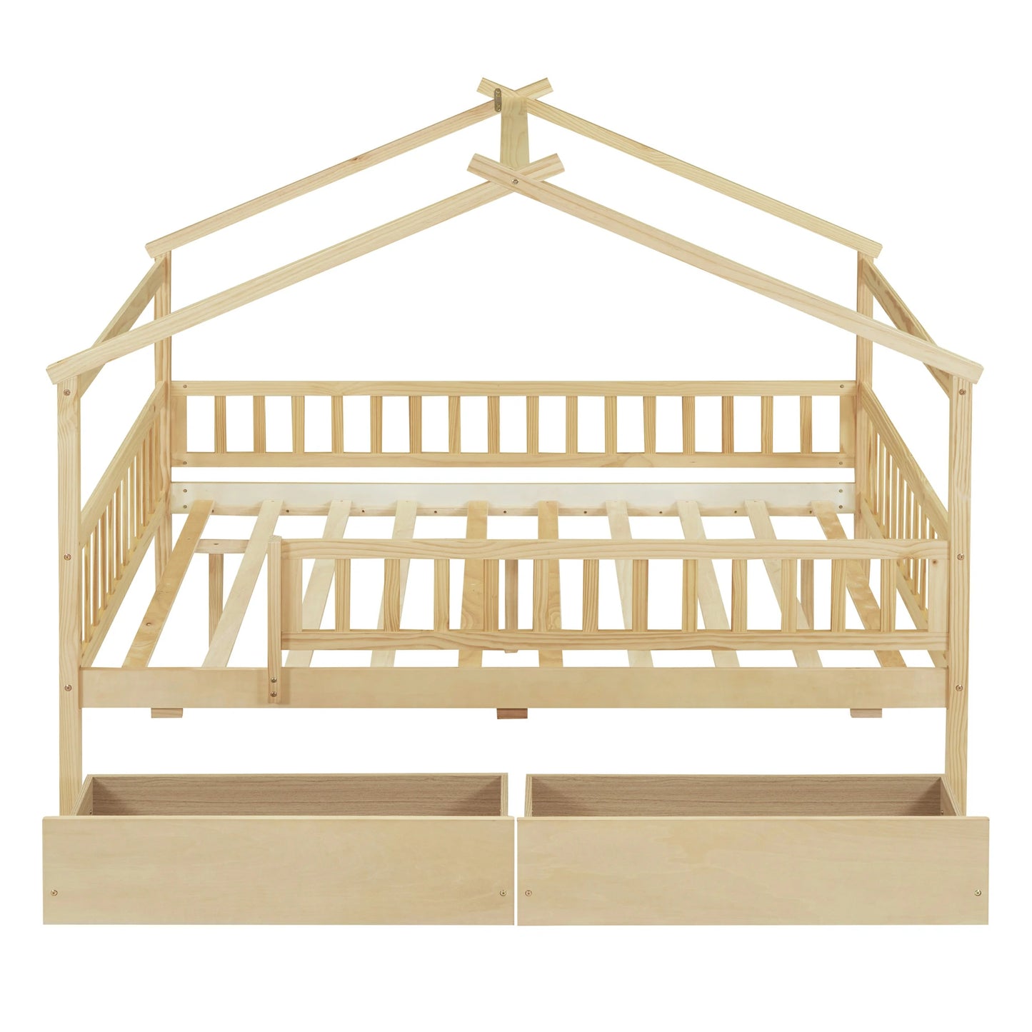 wooden-house-platform-bed-frame-with-roof-natural-pine